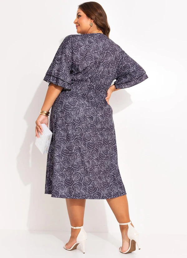 Marguerite - Vestido Rosas em Jersey Acetinado 6