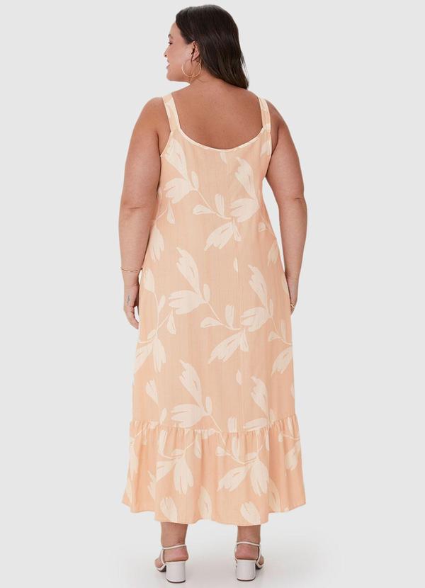 Malwee Plus - Vestido Rosê Evasê Tropical Mídi 2