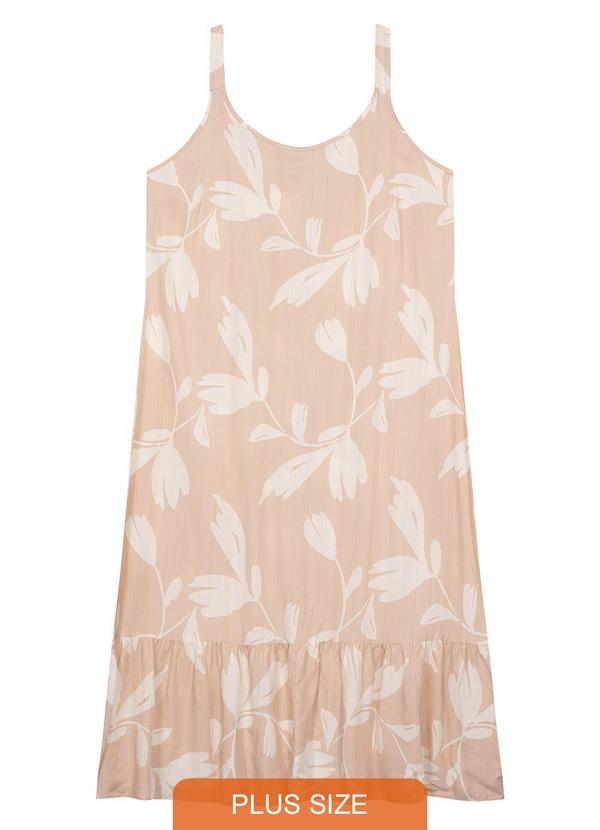 Malwee Plus - Vestido Rosê Evasê Tropical Mídi 6