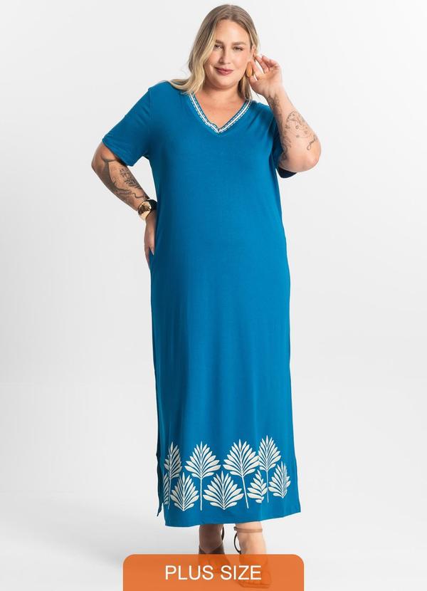 Secret Glam - Vestido Super Midi Plus Size Azul