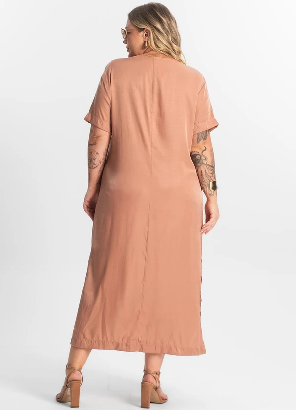 Secret Glam - Vestido Super Midi Plus Size Marrom 3