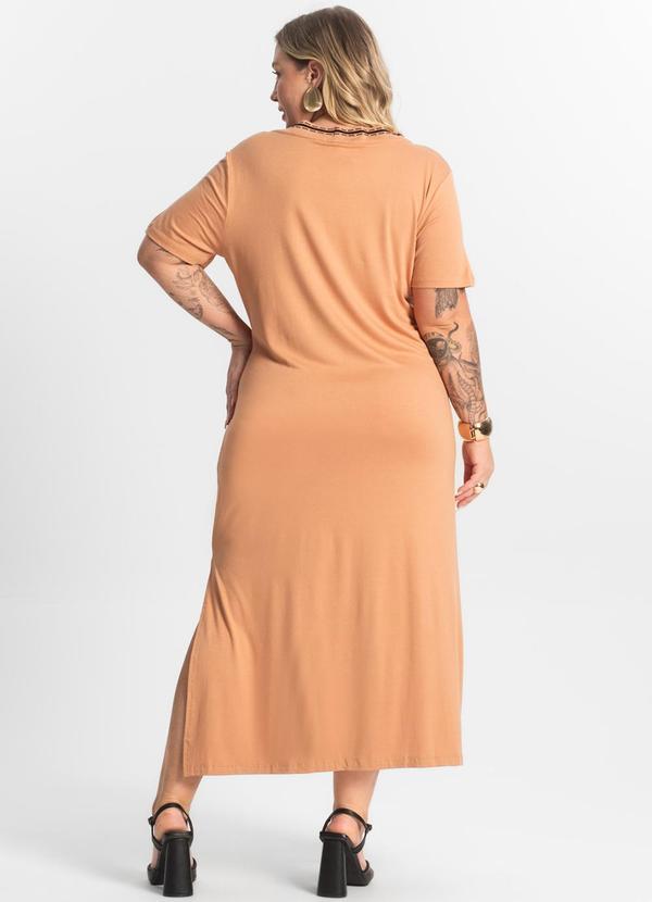 Secret Glam - Vestido Super Midi Plus Size Marrom 2