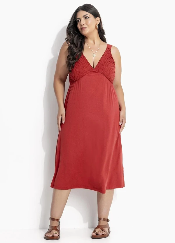 Marguerite - Vestido Terracota em Malha de Viscose 5