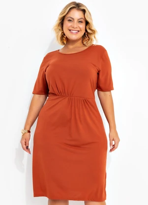 Vestido Terracota em Poliviscose Marguerite