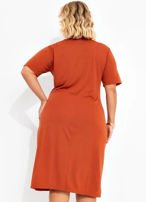 Marguerite - Vestido Terracota em Poliviscose - MARGUERITE
