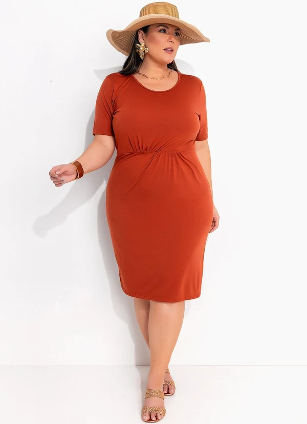 Marguerite - Vestido Terracota em Poliviscose 8