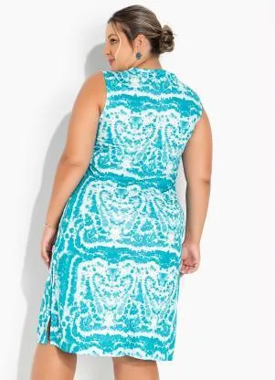 Marguerite - Vestido Tie Dye com Fendas Laterais Plus Size - MARGUERITE