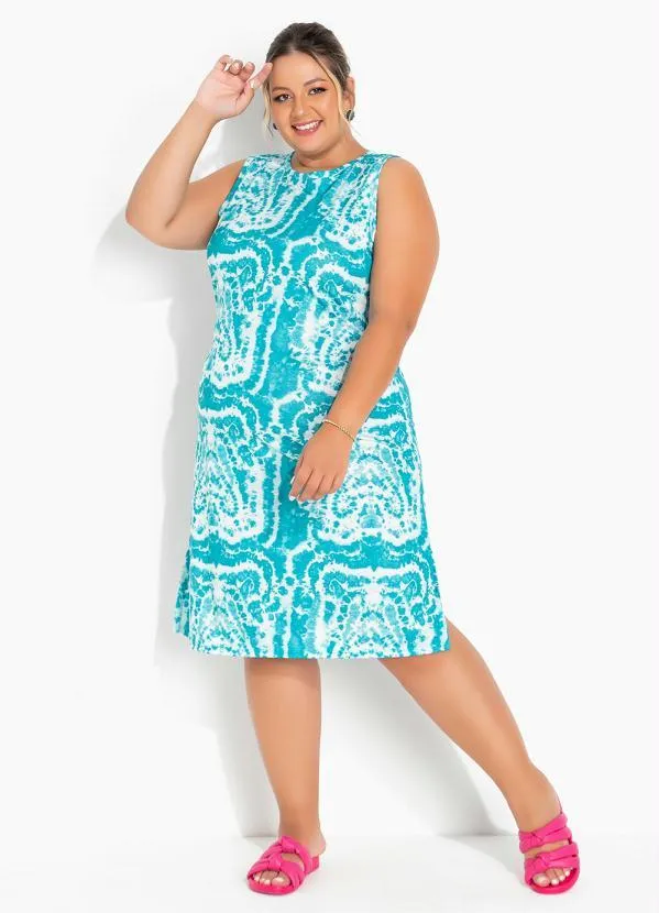 Marguerite - Vestido Tie Dye com Fendas Laterais Plus Size 3