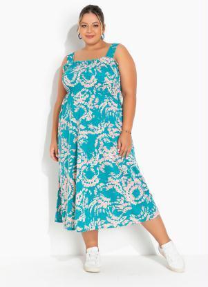Vestido (Tie Dye) com Lastex e Alas Plus Size
