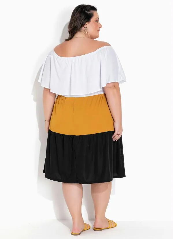Marguerite - Vestido Tricolor Ciganinha Plus Size 2