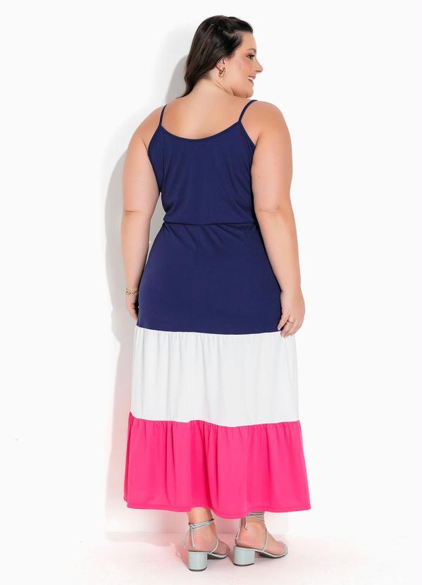 Marguerite - Vestido Tricolor com Franzidos Plus Size 2