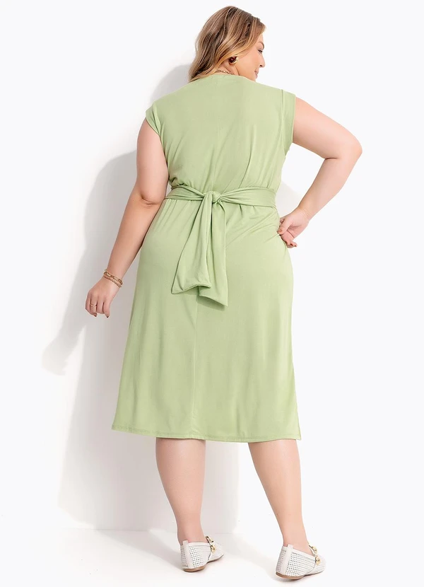 Marguerite - Vestido Verde Claro em Malha Suede 2