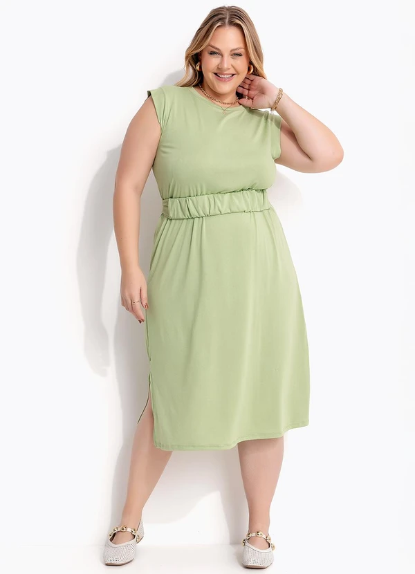 Marguerite - Vestido Verde Claro em Malha Suede 7