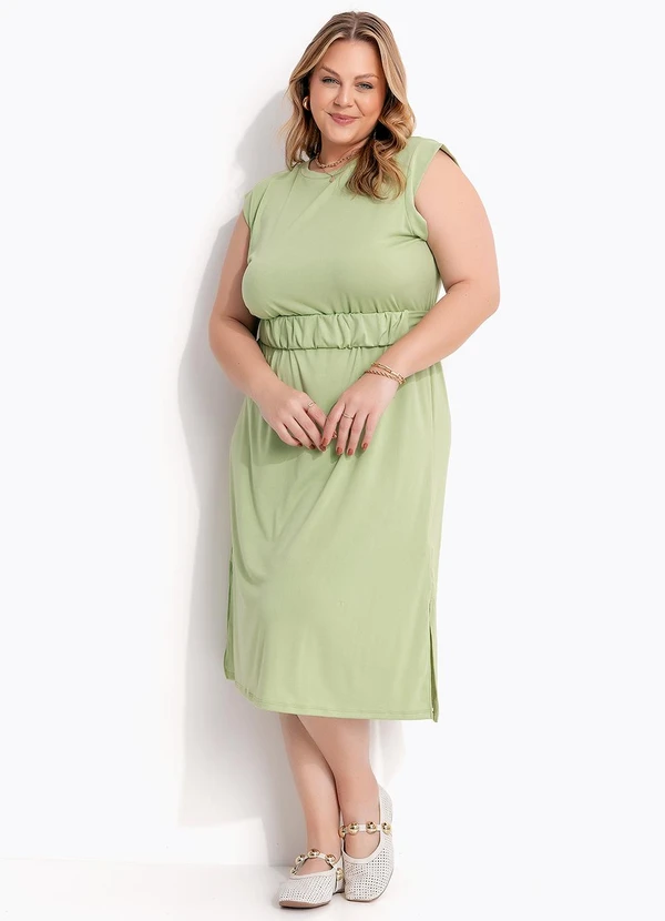 Marguerite - Vestido Verde Claro em Malha Suede 8