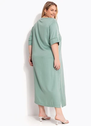 Marguerite - Vestido Verde Claro em Viscose Plana - MARGUERITE