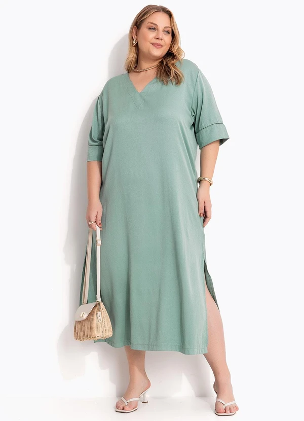 Marguerite - Vestido Verde Claro em Viscose Plana 3