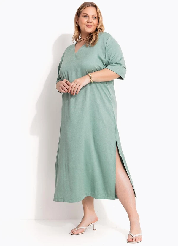 Marguerite - Vestido Verde Claro em Viscose Plana 6