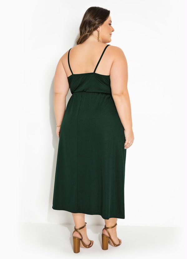 Marguerite - Vestido Verde com Fenda Plus Size 2
