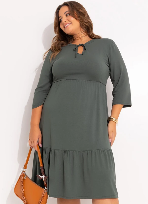 Marguerite - Vestido Verde Escuro em Malha de Viscose 3