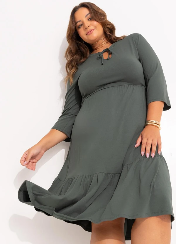 Marguerite - Vestido Verde Escuro em Malha de Viscose 4