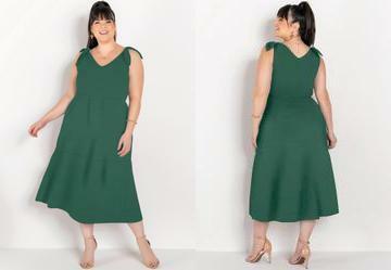 Vestido Verde Escuro em Malha