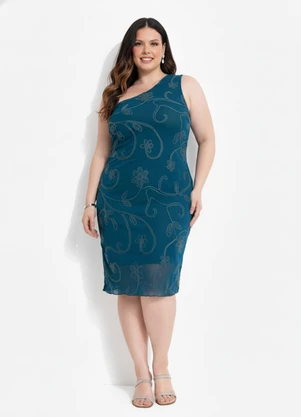 Marguerite - Vestido Verde Escuro em Tule Bordado - MARGUERITE