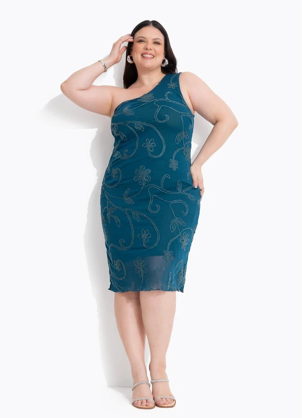 Marguerite - Vestido Verde Escuro em Tule Bordado 2