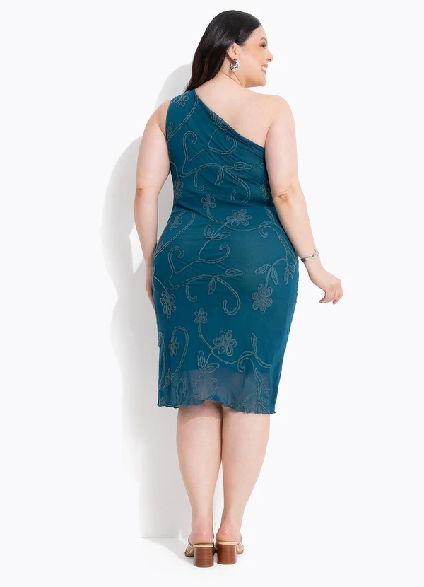 Marguerite - Vestido Verde Escuro em Tule Bordado 3