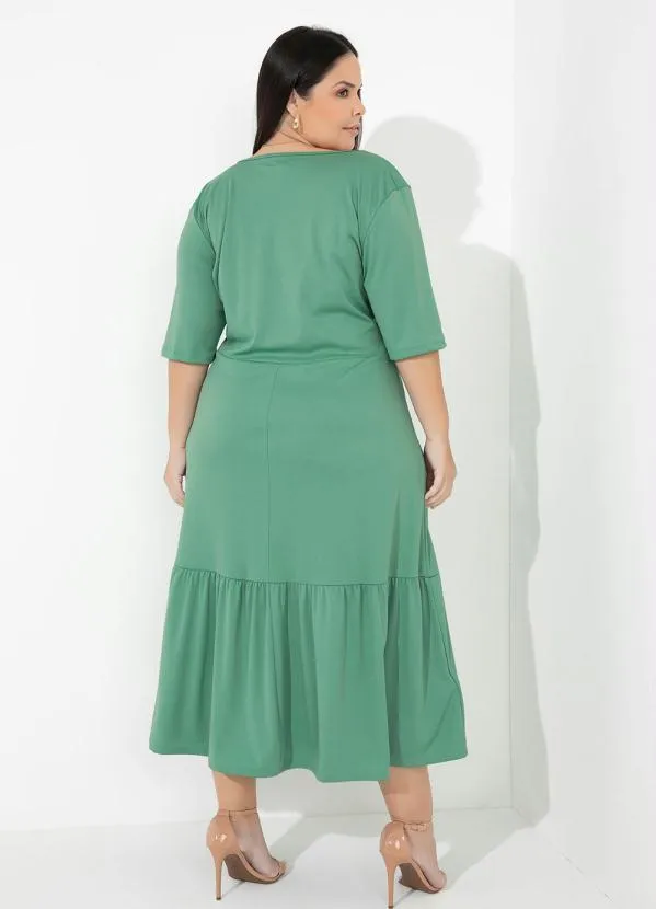 Marguerite - Vestido Verde Menta com Franzido Plus Size 2