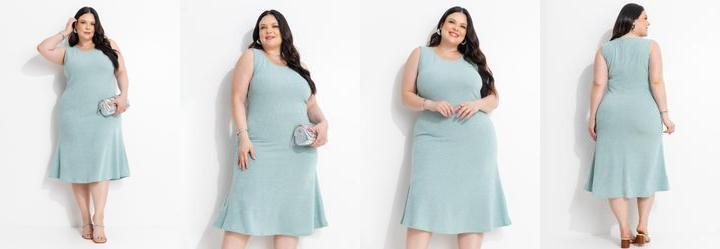 Vestido Verde Menta em Malha Tric�