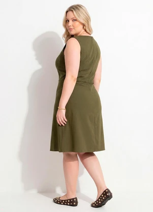 Marguerite - Vestido Verde Militar em Linho - MARGUERITE