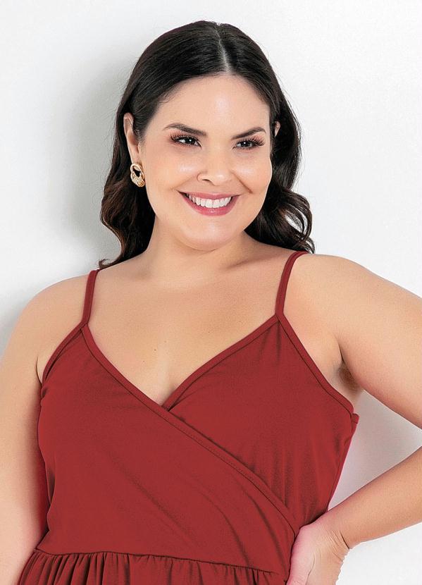 Marguerite - Vestido Vermelho com Transpasse Plus Size 3