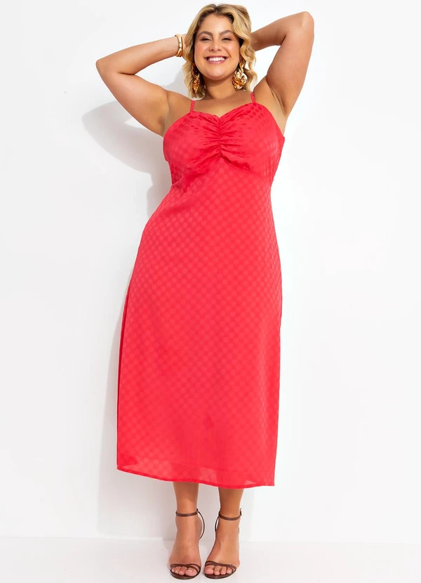 Marguerite - Vestido Vermelho em Crepe Plano