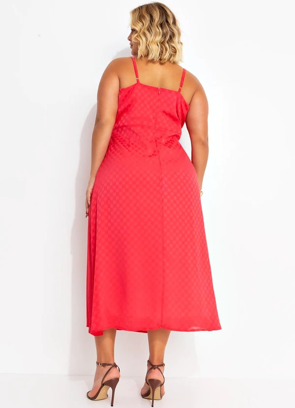 Marguerite - Vestido Vermelho em Crepe Plano 2