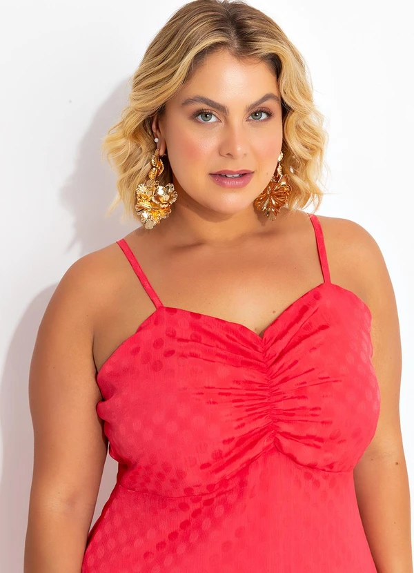 Marguerite - Vestido Vermelho em Crepe Plano 5