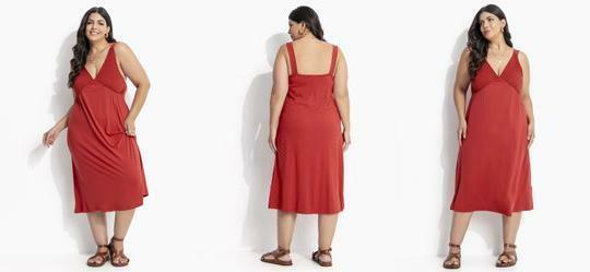 Vestido Terracota em Malha de Viscose