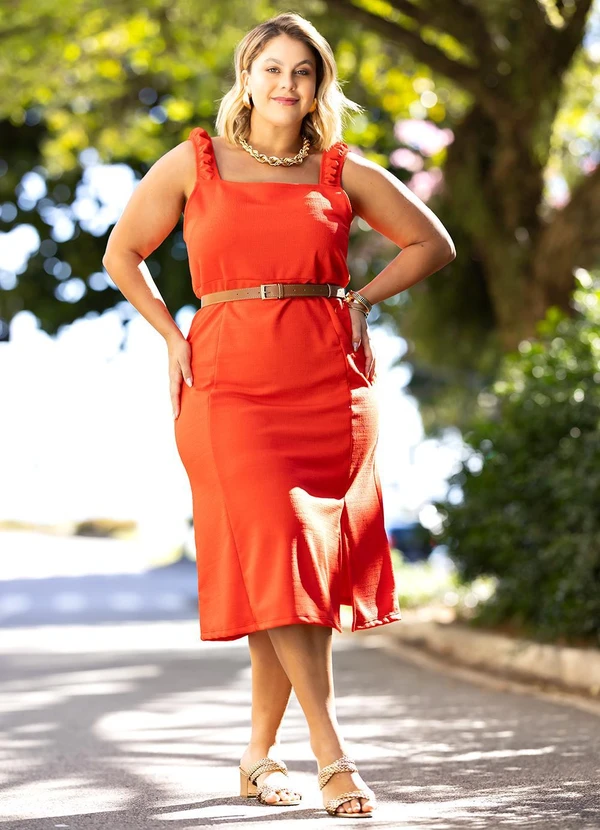 Marguerite - Vestido Vermelho em Malha Rústica. 6