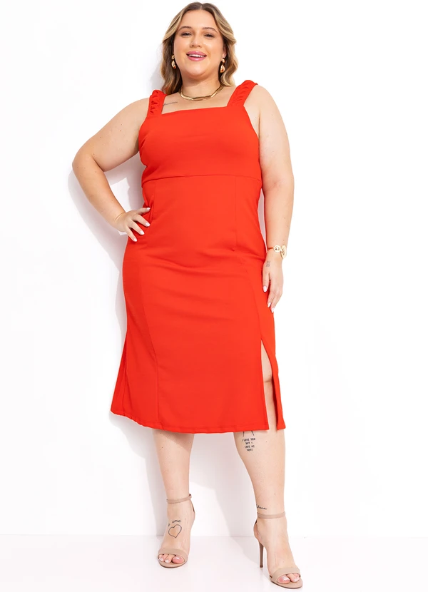 Marguerite - Vestido Vermelho em Malha Rústica. 3