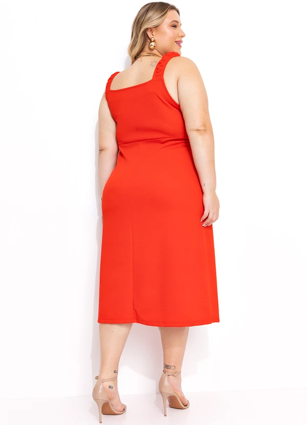 Marguerite - Vestido Vermelho em Malha Rústica. 2