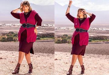 Vestido Vinho em Malha de Viscose