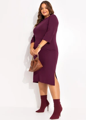 Marguerite - Vestido Vinho em Malha de Viscose - MARGUERITE