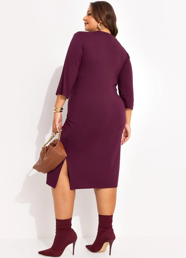 Marguerite - Vestido Vinho em Malha de Viscose 7