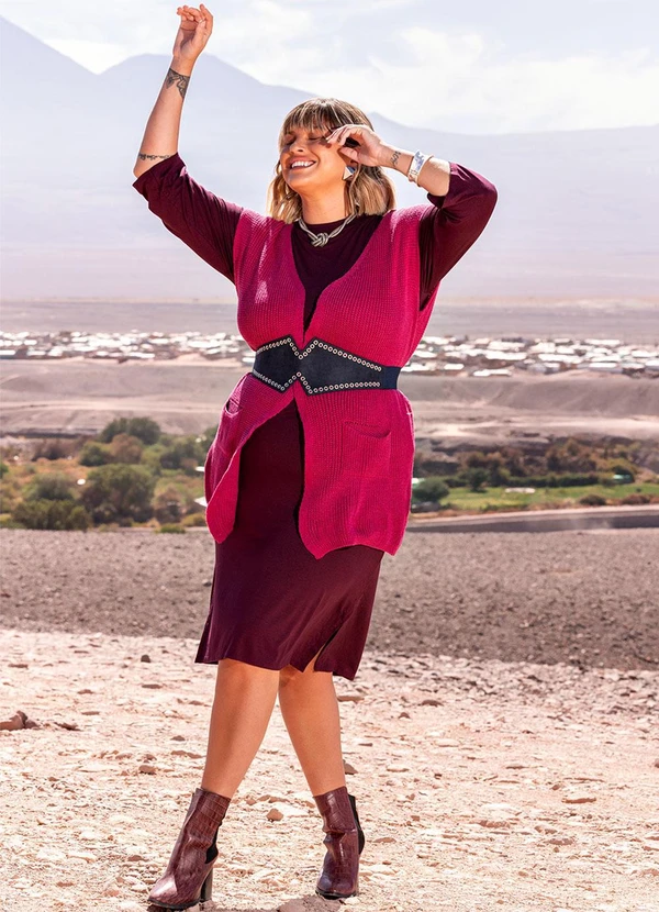 Marguerite - Vestido Vinho em Malha de Viscose 1