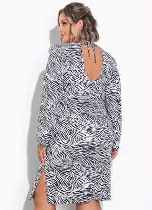 Marguerite - Vestido Zebra com Amarração Plus Size - MARGUERITE