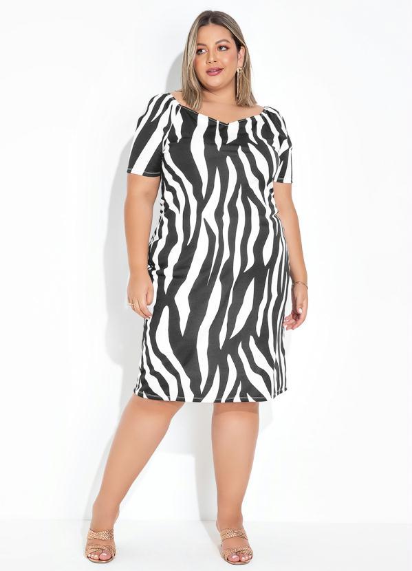 Marguerite - Vestido Zebra Ombro a Ombro Plus Size 3