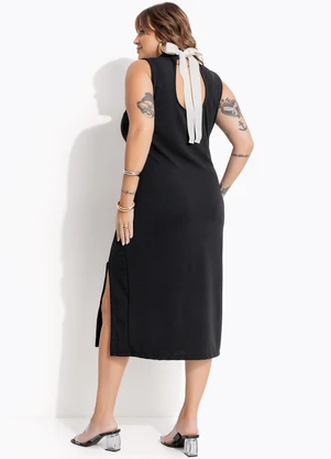 Marguerite - Vestido Preto em Malha Crepe - MARGUERITE