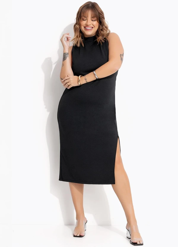 Marguerite - Vestido Preto em Malha Crepe