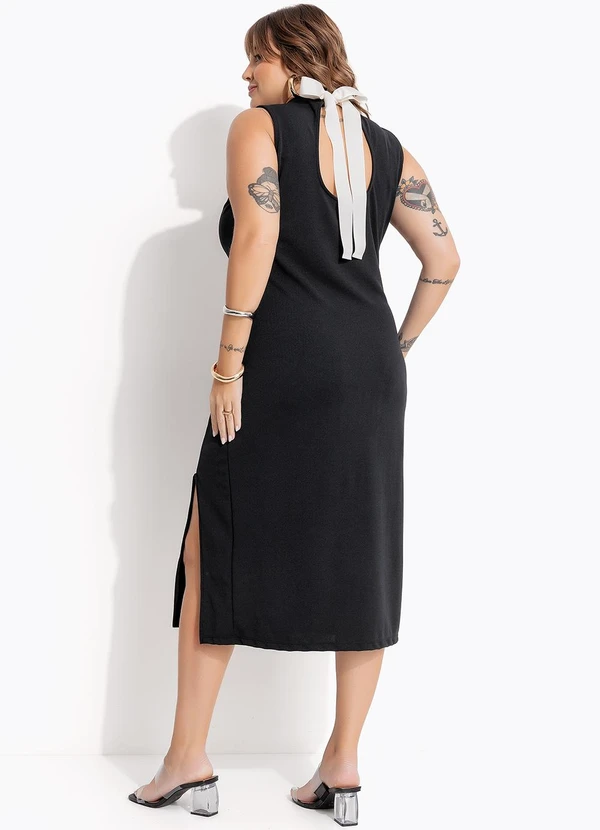 Marguerite - Vestido Preto em Malha Crepe 2