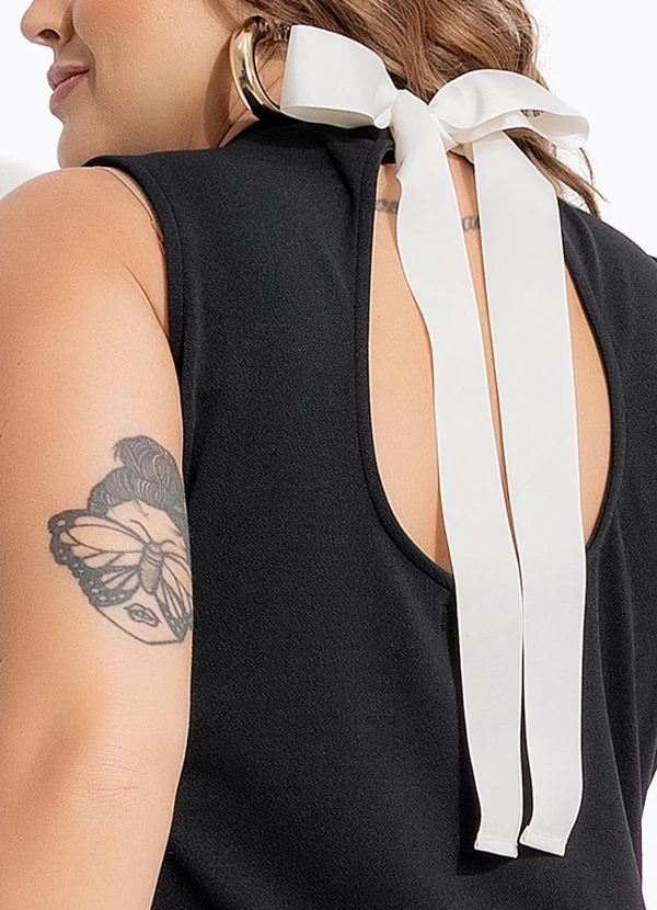 Marguerite - Vestido Preto em Malha Crepe