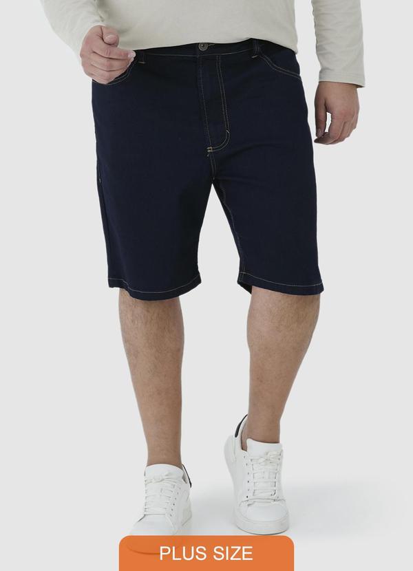Malwee - Bermuda Tradicional Jeans Plus Azul